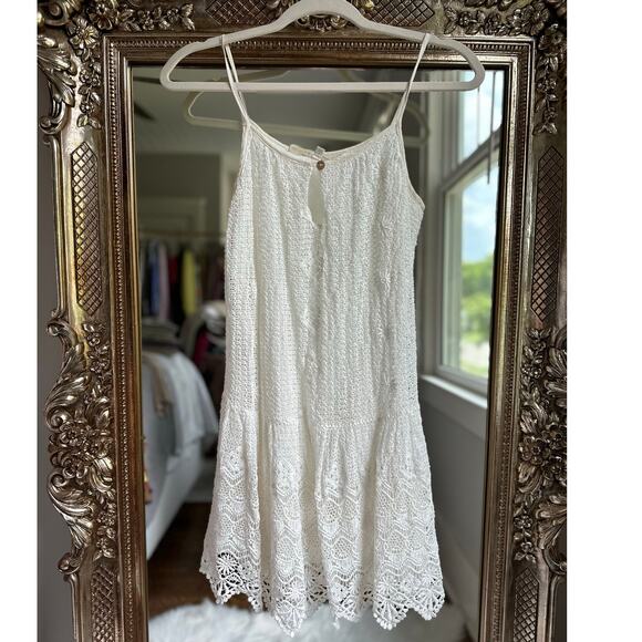 Jen's Pirate Booty Cotton Silk Ivory Lace Mini Tank Dress XS - Picture 2 of 5
